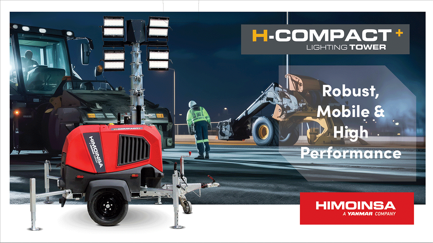 HIMOINSA presents the HCOMPACT+, its new amazingly robust mobile lighting tower equipped with LED technology